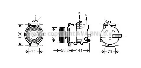 Handler.Part Compressor, air conditioning PRASCO AIAK329 1