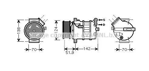 Handler.Part Compressor, air conditioning PRASCO ALK112 1