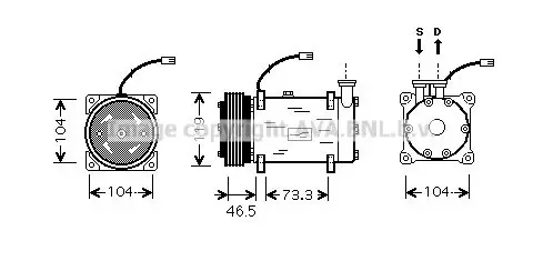 Handler.Part Compressor, air conditioning PRASCO CNAK030 1