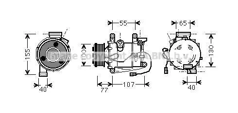 Handler.Part Compressor, air conditioning PRASCO HDAK232 1