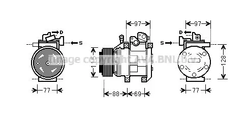 Handler.Part Compressor, air conditioning PRASCO KAK124 1