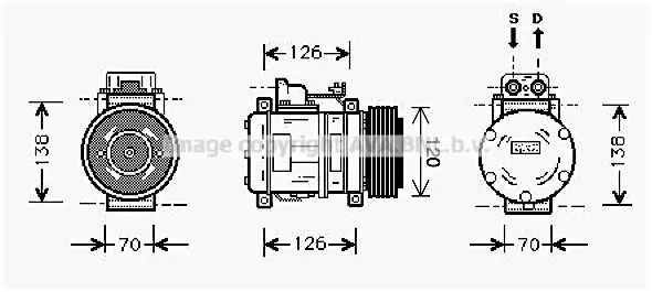 Handler.Part Compressor, air conditioning PRASCO MSK057 1