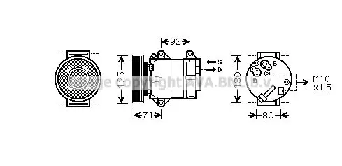 Handler.Part Compressor, air conditioning PRASCO RTK103 1