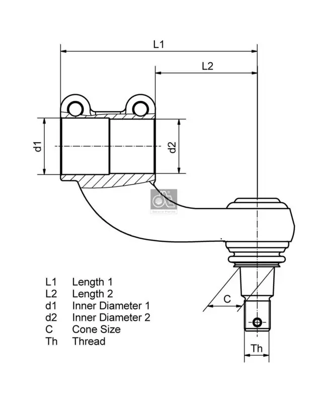 Handler.Part Ball head, gearshift linkage DT Spare Parts 116330 2