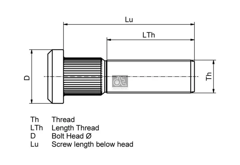 Handler.Part Wheel stud DT Spare Parts 265093 1