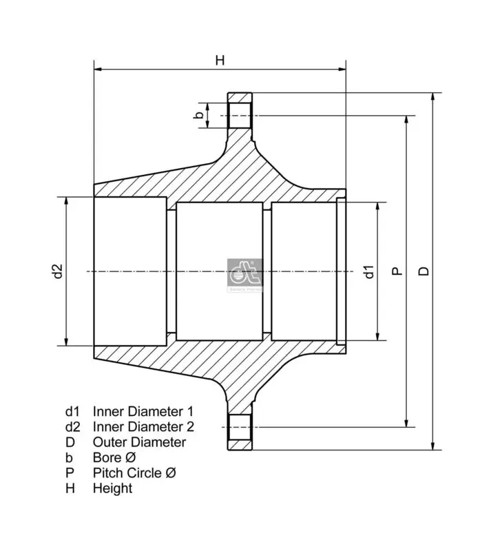 Handler.Part Wheel hub DT Spare Parts 654003 1