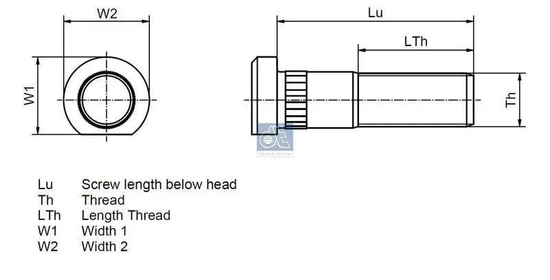 Handler.Part Wheel stud DT Spare Parts 361117 2