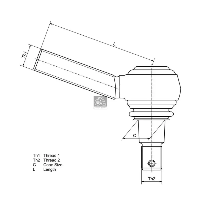 Handler.Part Tie Rod End DT Spare Parts 363113 2