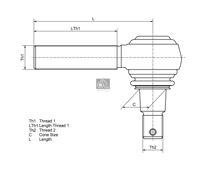 Handler.Part Ball head, gearshift linkage DT Spare Parts 232108 2