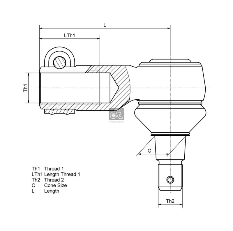 Handler.Part Drag link end DT Spare Parts 466479 2