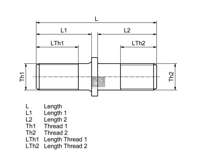 Handler.Part Wheel Stud DT Spare Parts 1010046 1