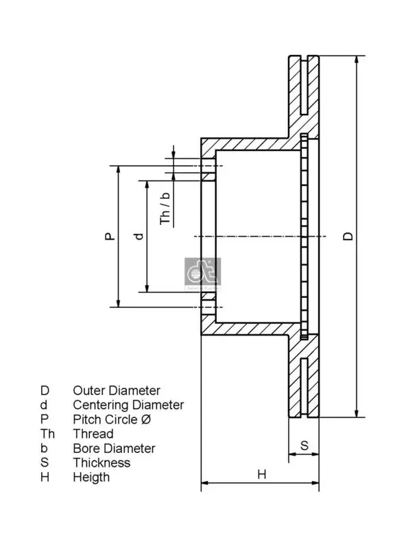 Handler.Part Brake disc DT Spare Parts 362059 2