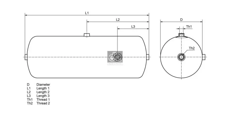 Handler.Part Air Tank, compressed-air system DT Spare Parts 570050 2