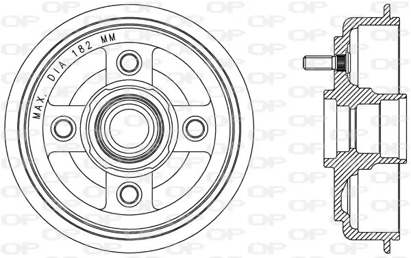 Handler.Part Brake drum OPEN PARTS BAD905640 1