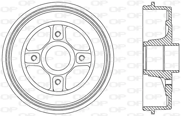 Handler.Part Brake drum OPEN PARTS BAD906830 1