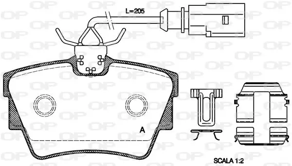 Handler.Part Brake pad set, disc brake OPEN PARTS BPA059112 1