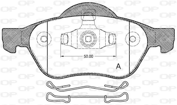 Handler.Part Brake pad set, disc brake OPEN PARTS BPA096210 1