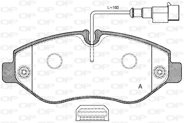 Handler.Part Brake pad set, disc brake OPEN PARTS BPA124502 1