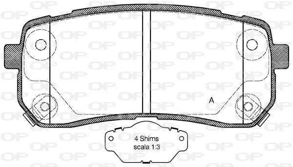 Handler.Part Brake pad set, disc brake OPEN PARTS BPA128802 1