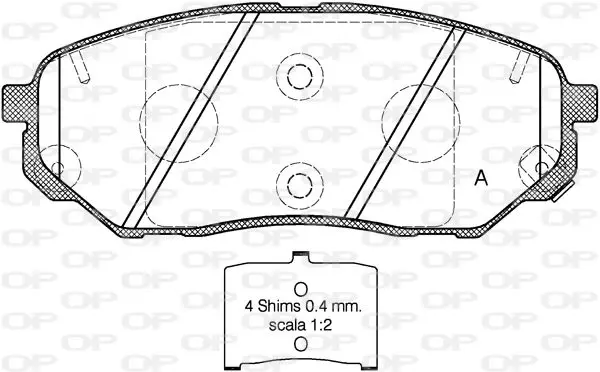 Handler.Part Brake pad set, disc brake OPEN PARTS BPA166102 1