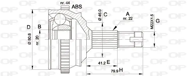 Handler.Part Joint kit, drive shaft OPEN PARTS CVJ510510 1