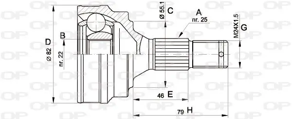 Handler.Part Joint kit, drive shaft OPEN PARTS CVJ501310 1