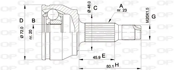 Handler.Part Joint kit, drive shaft OPEN PARTS CVJ503710 1