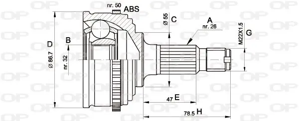 Handler.Part Joint kit, drive shaft OPEN PARTS CVJ505010 1