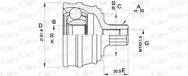 Handler.Part Joint kit, drive shaft OPEN PARTS CVJ506310 1