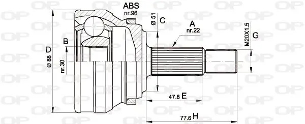 Handler.Part Joint kit, drive shaft OPEN PARTS CVJ510910 1