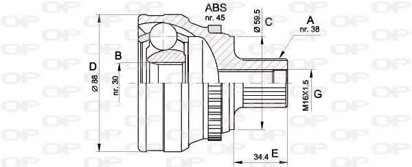 Handler.Part Joint kit, drive shaft OPEN PARTS CVJ513910 1