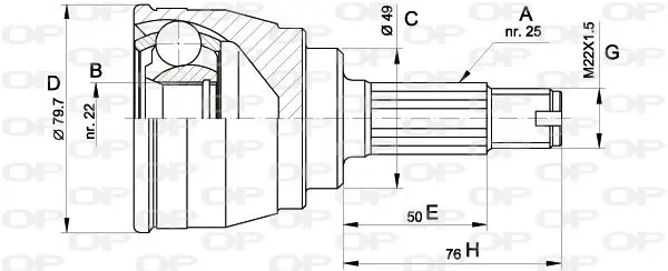 Handler.Part Joint kit, drive shaft OPEN PARTS CVJ514810 1