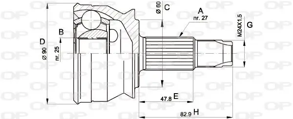 Handler.Part Joint kit, drive shaft OPEN PARTS CVJ515410 1