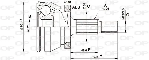 Handler.Part Joint kit, drive shaft OPEN PARTS CVJ517010 1