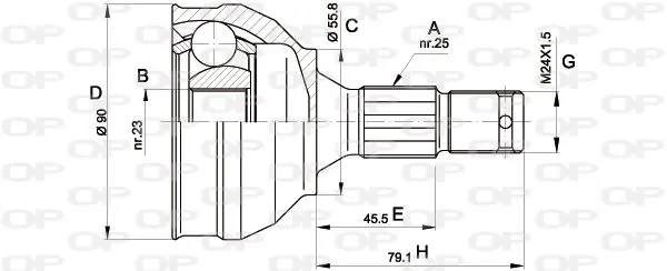 Handler.Part Joint kit, drive shaft OPEN PARTS CVJ517710 1