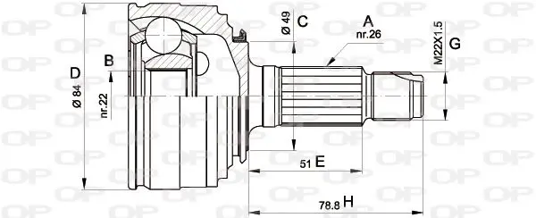 Handler.Part Joint kit, drive shaft OPEN PARTS CVJ521910 1