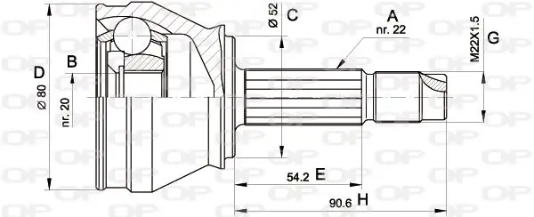 Handler.Part Joint kit, drive shaft OPEN PARTS CVJ522310 1