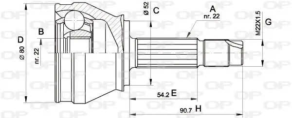 Handler.Part Joint kit, drive shaft OPEN PARTS CVJ522910 1