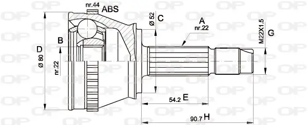 Handler.Part Joint kit, drive shaft OPEN PARTS CVJ523010 1