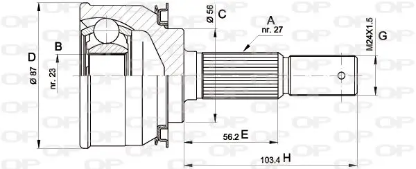 Handler.Part Joint kit, drive shaft OPEN PARTS CVJ530810 1