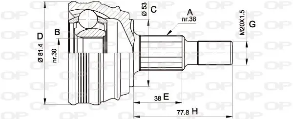 Handler.Part Joint kit, drive shaft OPEN PARTS CVJ523510 1