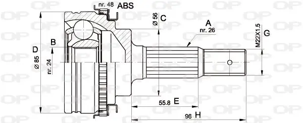 Handler.Part Joint kit, drive shaft OPEN PARTS CVJ534110 1