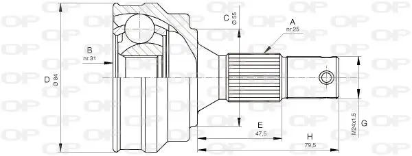 Handler.Part Joint kit, drive shaft OPEN PARTS CVJ525310 1