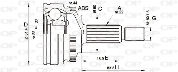 Handler.Part Joint kit, drive shaft OPEN PARTS CVJ526610 1