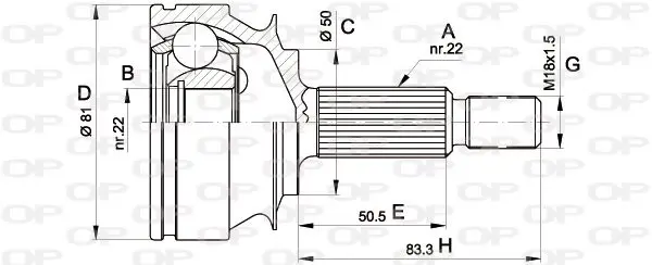 Handler.Part Joint kit, drive shaft OPEN PARTS CVJ526710 1