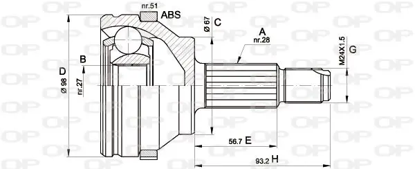 Handler.Part Joint kit, drive shaft OPEN PARTS CVJ535810 1