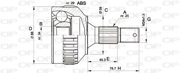 Handler.Part Joint kit, drive shaft OPEN PARTS CVJ528710 1