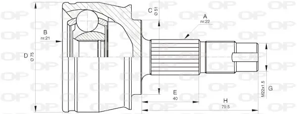 Handler.Part Joint kit, drive shaft OPEN PARTS CVJ529110 1