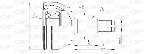 Handler.Part Joint kit, drive shaft OPEN PARTS CVJ529510 1