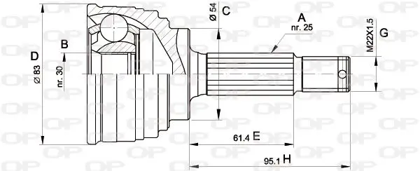 Handler.Part Joint kit, drive shaft OPEN PARTS CVJ532510 1